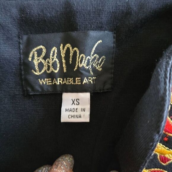 Vintage Bob Mackie black knit embroidered tunic, NWOT, XS - Picture 8 of 9